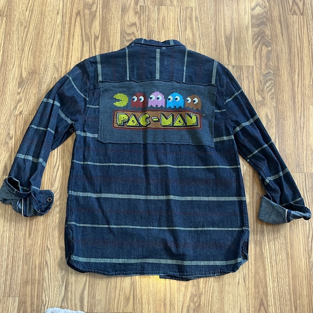 PAC-Man Pacman Shirt Upcycled Unisex Size Large L - Picture 2 of 7